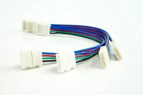 10mm (5050) Solderless LED Light Strip Connectors and Extensions : RGB Multicolor - 6 Inch Any Angle (4 Pack)