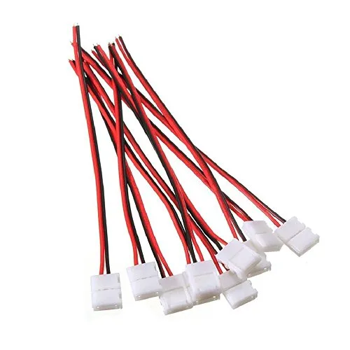 10pcs/Pack Solderless Snap Down 2Conductor LED Strip Connectors for 8mm Wide  2835 Single Color Flex LED Strips