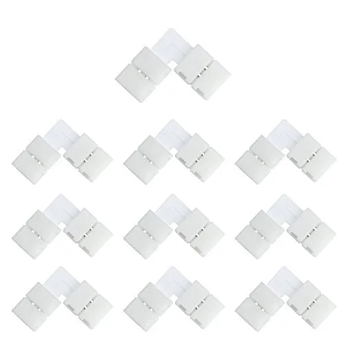 10pcs/Pack Solderless Snap Down 2Conductor LED Strip Connectors for 8mm Wide  2835 Single Color Flex LED Strips
