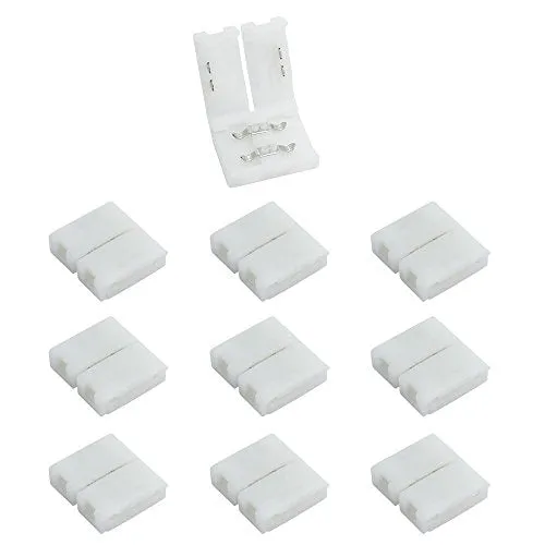 10pcs/Pack Solderless Snap Down 2Conductor LED Strip Connectors for 8mm Wide  2835 Single Color Flex LED Strips