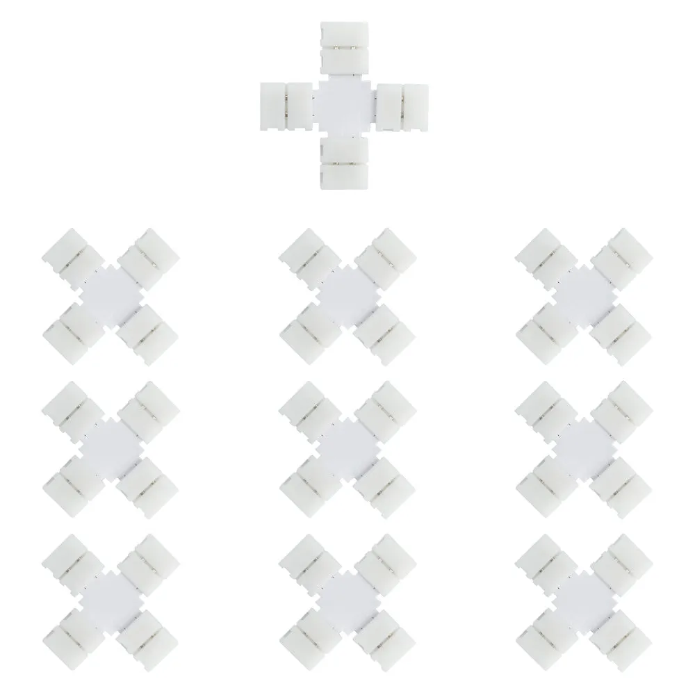 10pcs/Pack Solderless Snap Down 2Conductor LED Strip Connectors for 8mm Wide  2835 Single Color Flex LED Strips