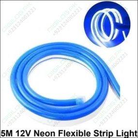 12V Neon Flexible Strip Light 1M Waterproof SMD 5050 Blue Rope String Silicone lamp Outdoor Lighting