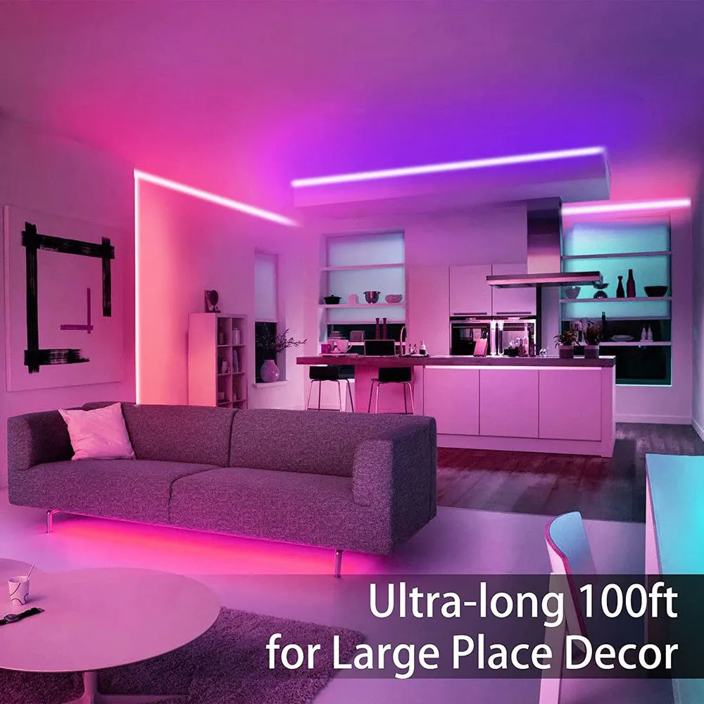 2-Pack: 65.6 Ft. RGB Strip Lights with 44 Mode Remote