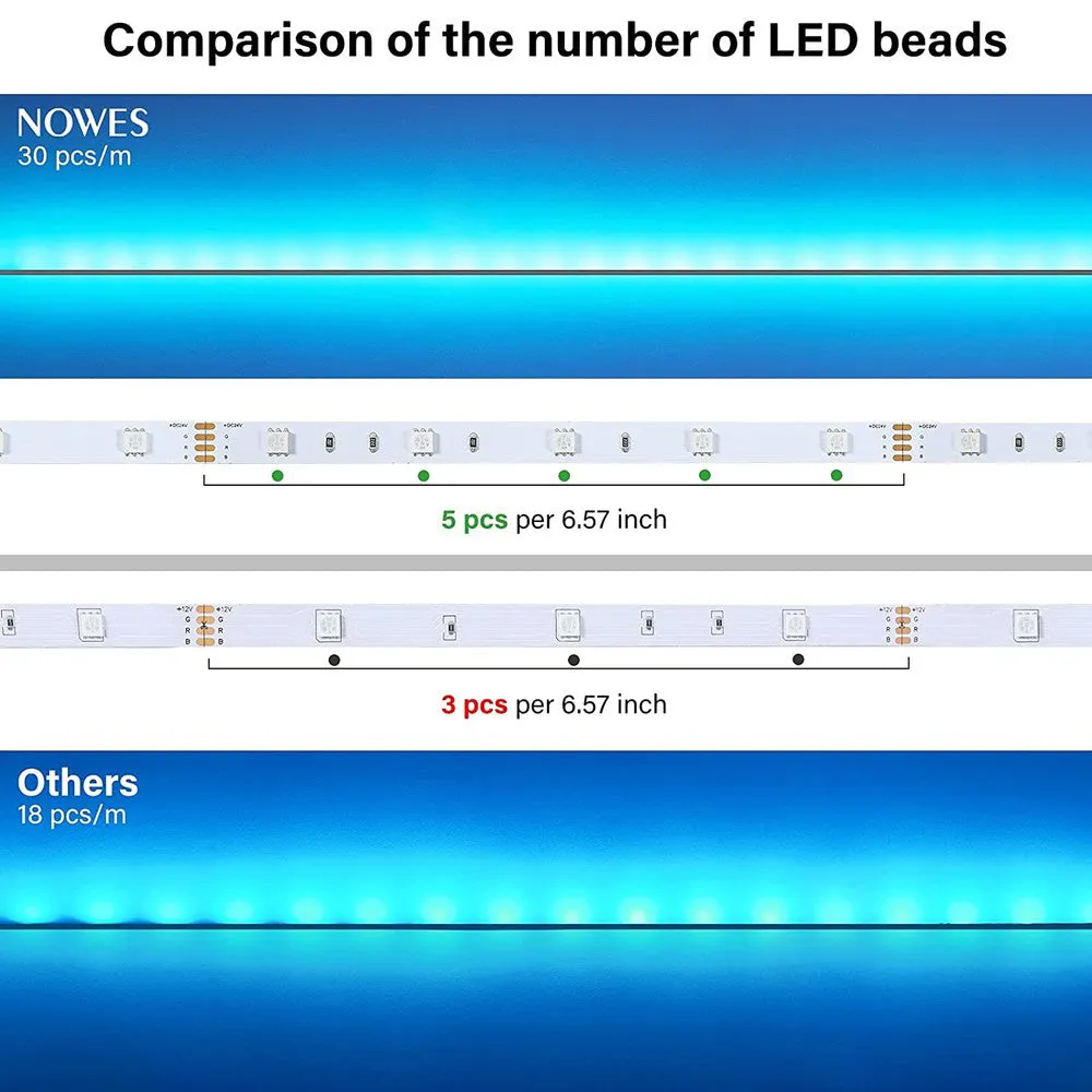 2-Pack: 65.6 Ft. RGB Strip Lights with 44 Mode Remote