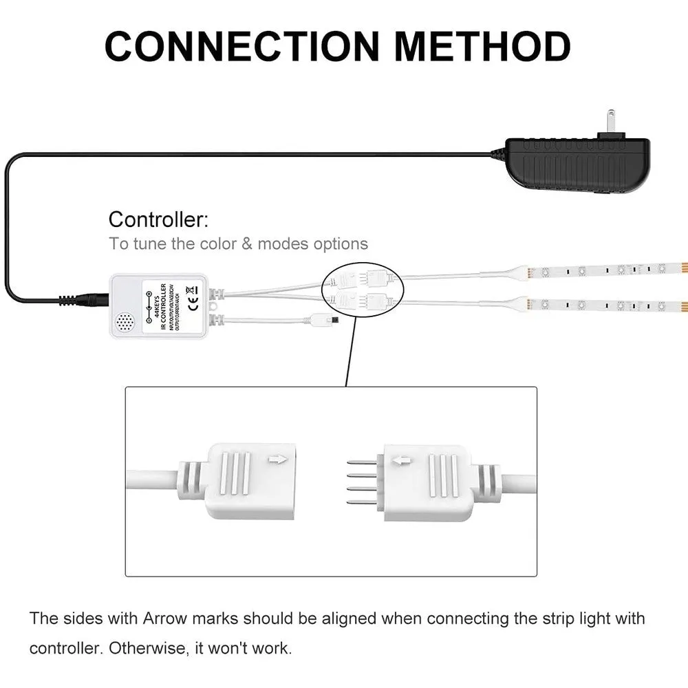 2-Pack: 65.6 Ft. RGB Strip Lights with 44 Mode Remote