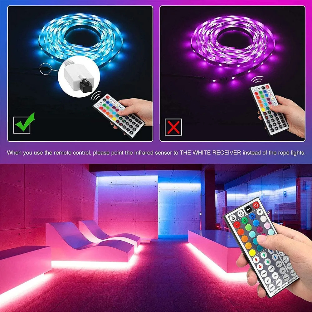 2-Pack: 65.6 Ft. RGB Strip Lights with 44 Mode Remote