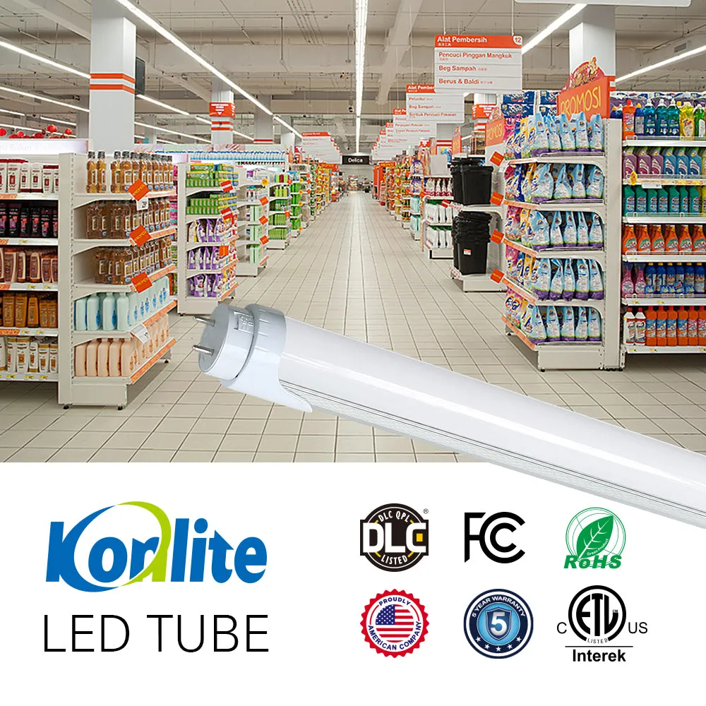 2200 Lumens - T8 4ft LED Tube Light - Ballast Bypass - Double Ended - 17W - 4000K -120-277V - Pack of 20