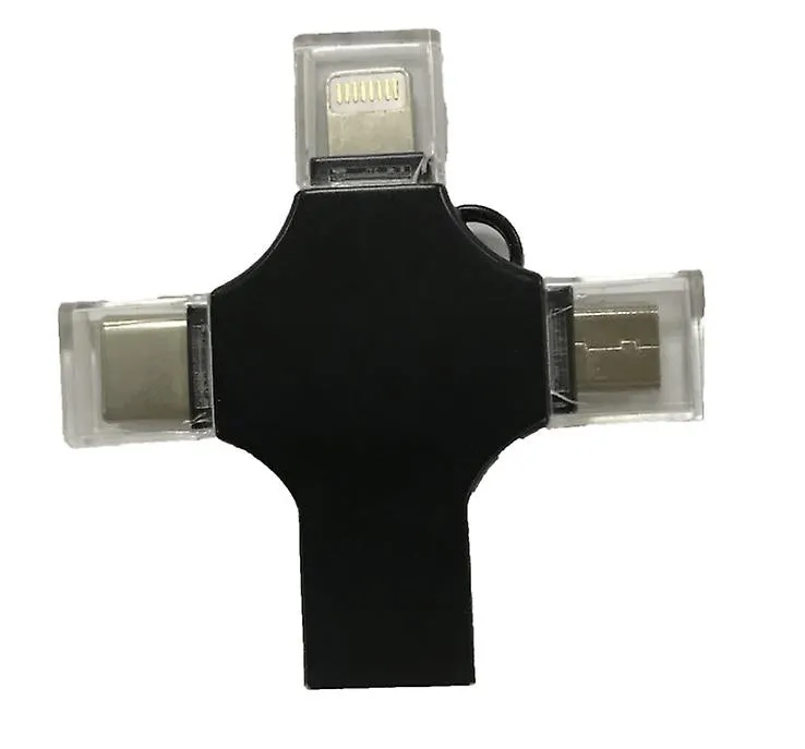 32GB silver 4 in 1 USB Flash Drive Compatible With iPhone, Micro USB & Type C Devices AZ21772