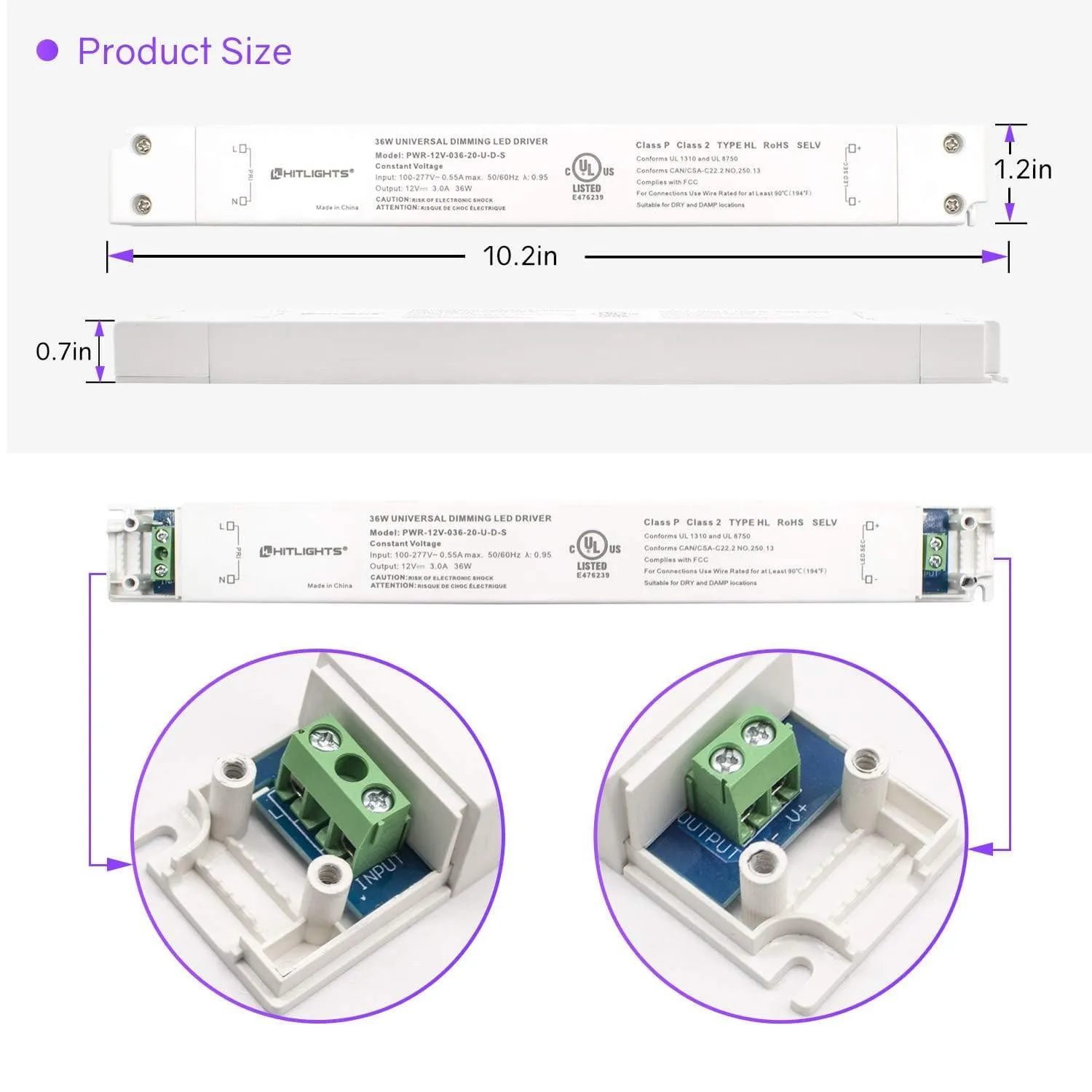 36 Watt S-Series Dimmable Driver (Electronic, UL) - 12 Volt