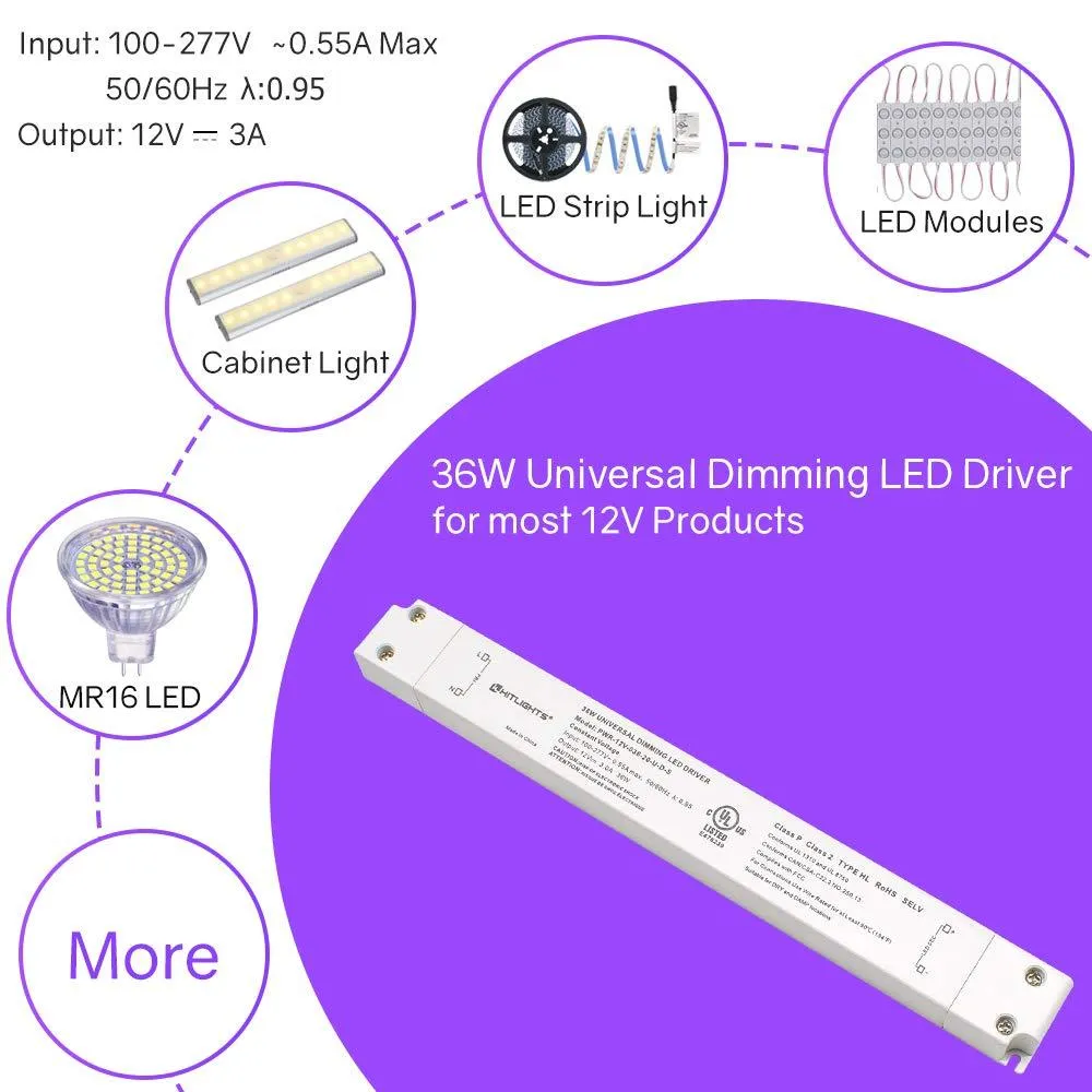 36 Watt S-Series Dimmable Driver (Electronic, UL) - 12 Volt