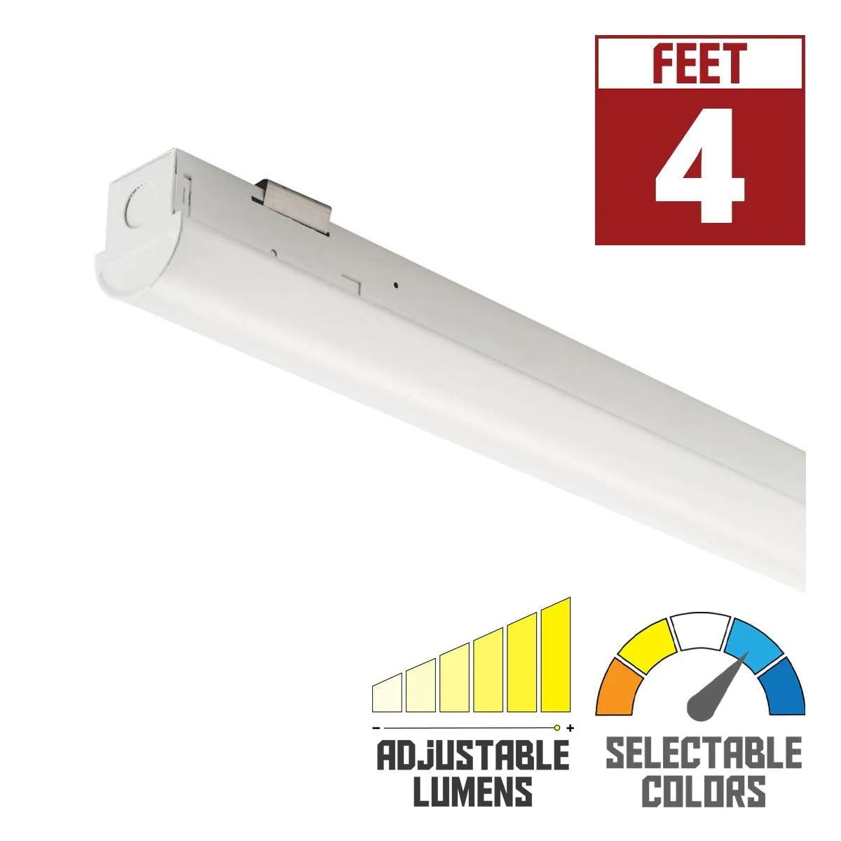4ft LED Strip Light Fixture, 6000 Lumens, 35K/40K/50K, 120-277V