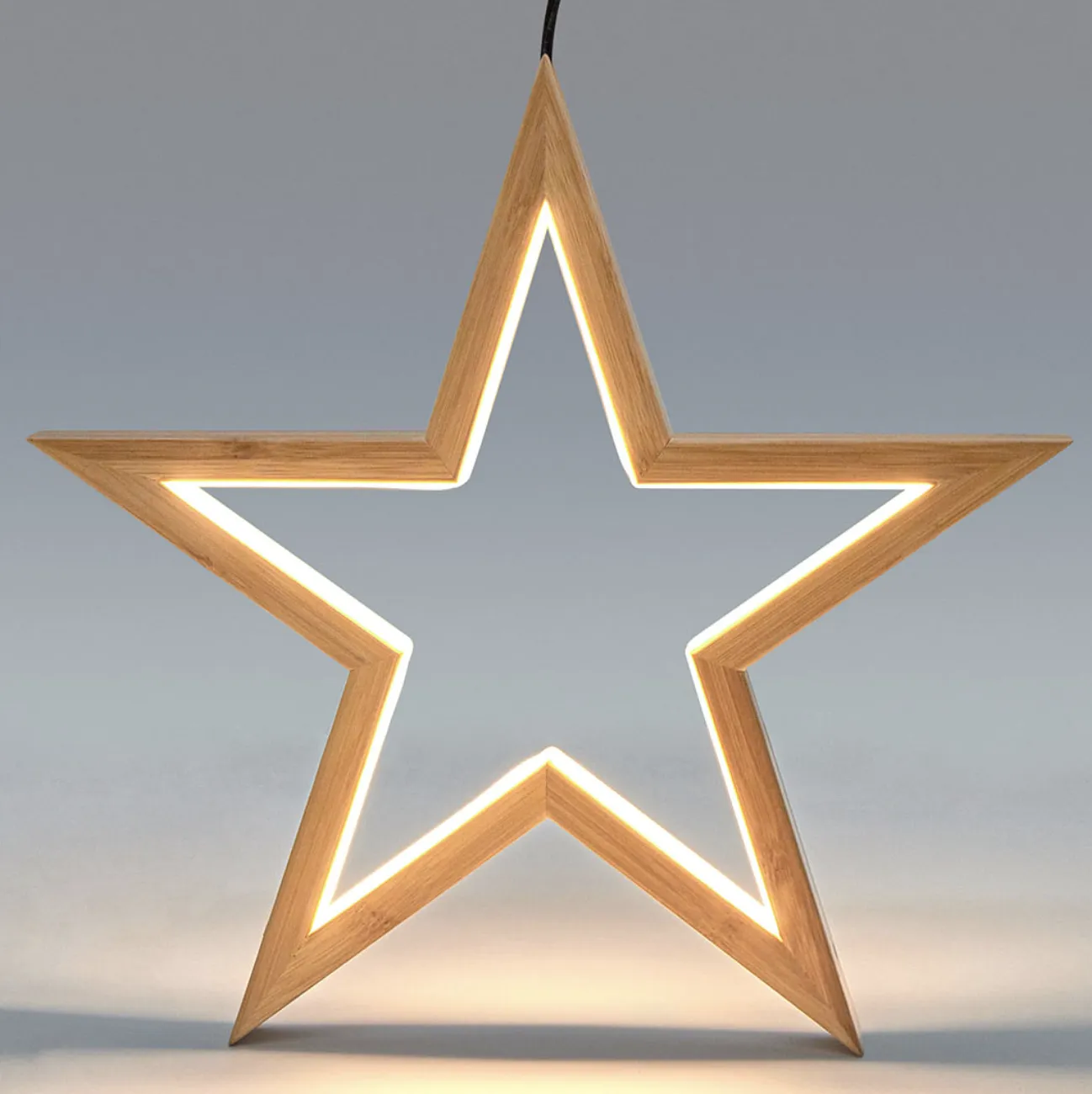 4x Large Bamboo Star Ceiling Light - LED Hanging Lamp - Natural Decor