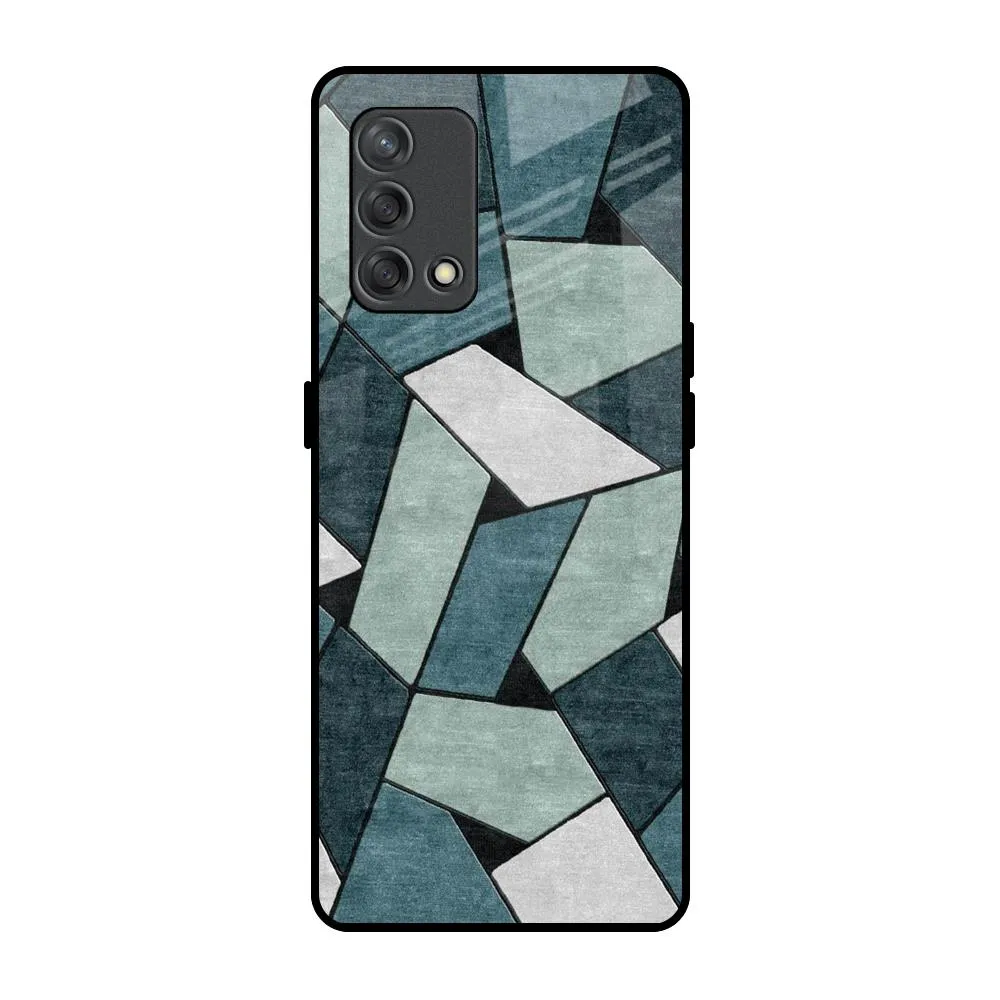 Abstact Tiles Glass Case for Oppo F19s