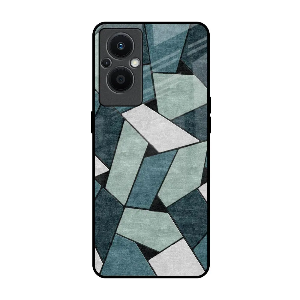 Abstact Tiles Glass Case for Oppo F21s Pro 5G