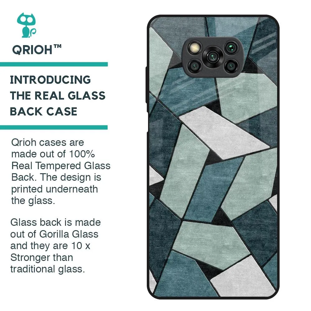 Abstact Tiles Glass Case for Poco X3