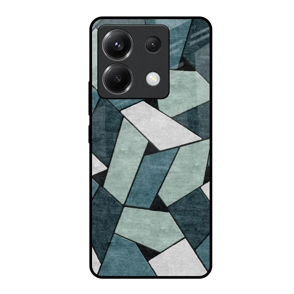 Abstact Tiles Glass Case for Poco X6 5G
