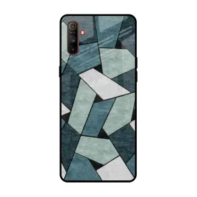 Abstact Tiles Glass Case for Realme C3