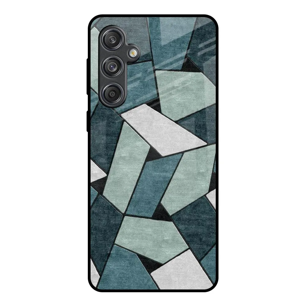 Abstact Tiles Glass Case for Samsung Galaxy M55 5G