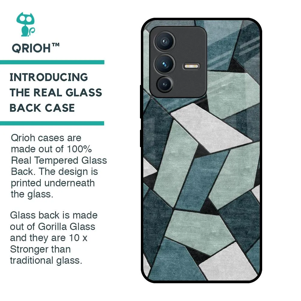 Abstact Tiles Glass Case for Vivo V23 Pro 5G