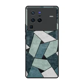 Abstact Tiles Glass Case for Vivo X80 Pro 5G