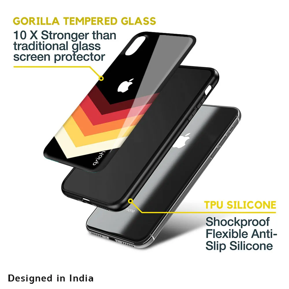 Abstract Arrow Pattern Glass Case For iPhone XS