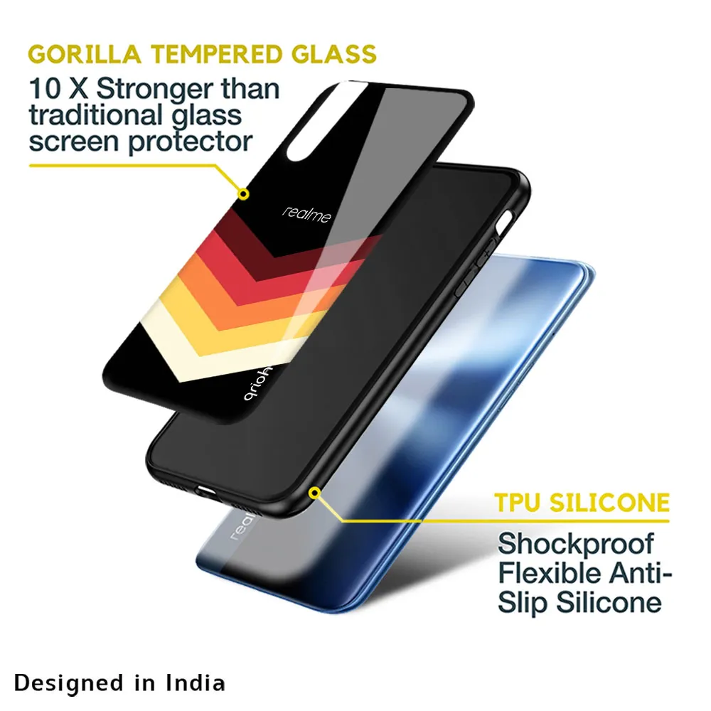 Abstract Arrow Pattern Glass Case For Realme 9 Pro Plus