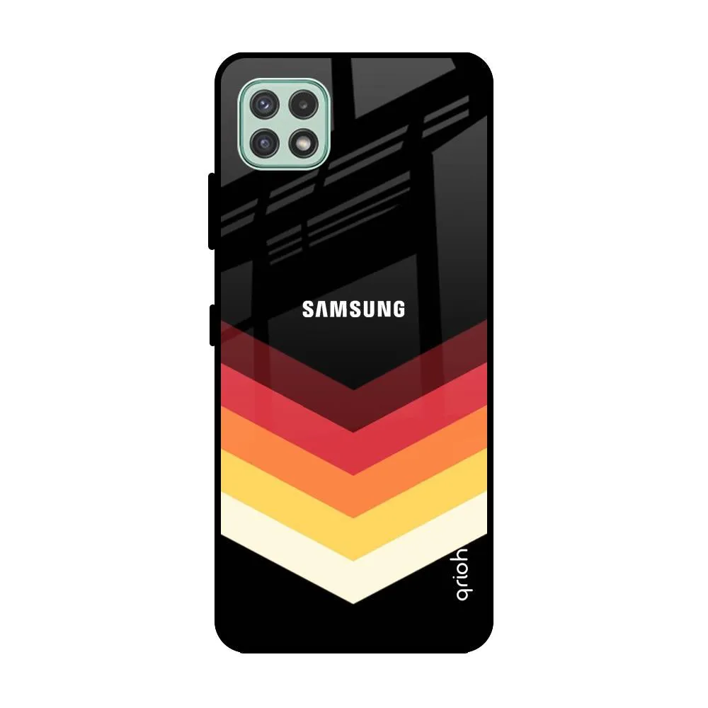 Abstract Arrow Pattern Glass Case For Samsung Galaxy A22 5G
