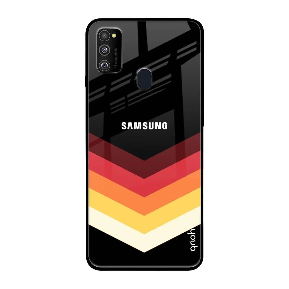 Abstract Arrow Pattern Glass Case For Samsung Galaxy M30s