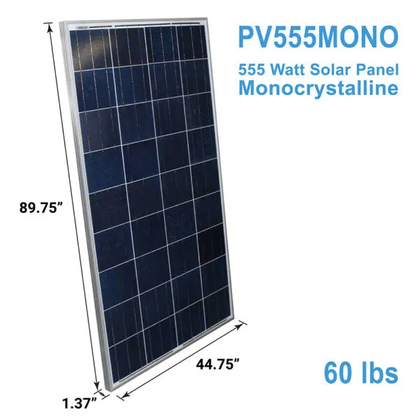 AIMS Power 555 Watt Monocrystalline Solar Panels with Aluminum Frame