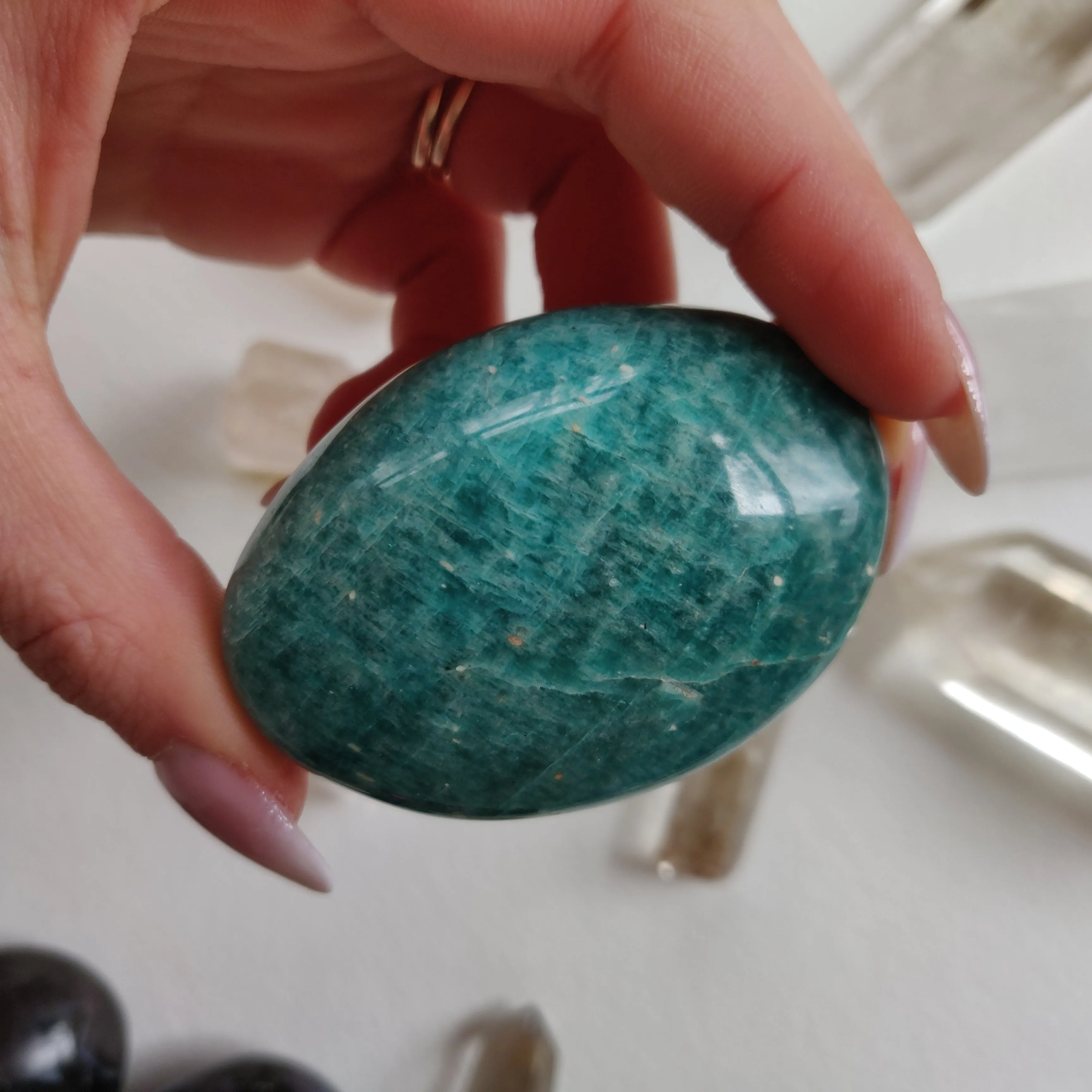 Amazonite Palm Stone (#4A)