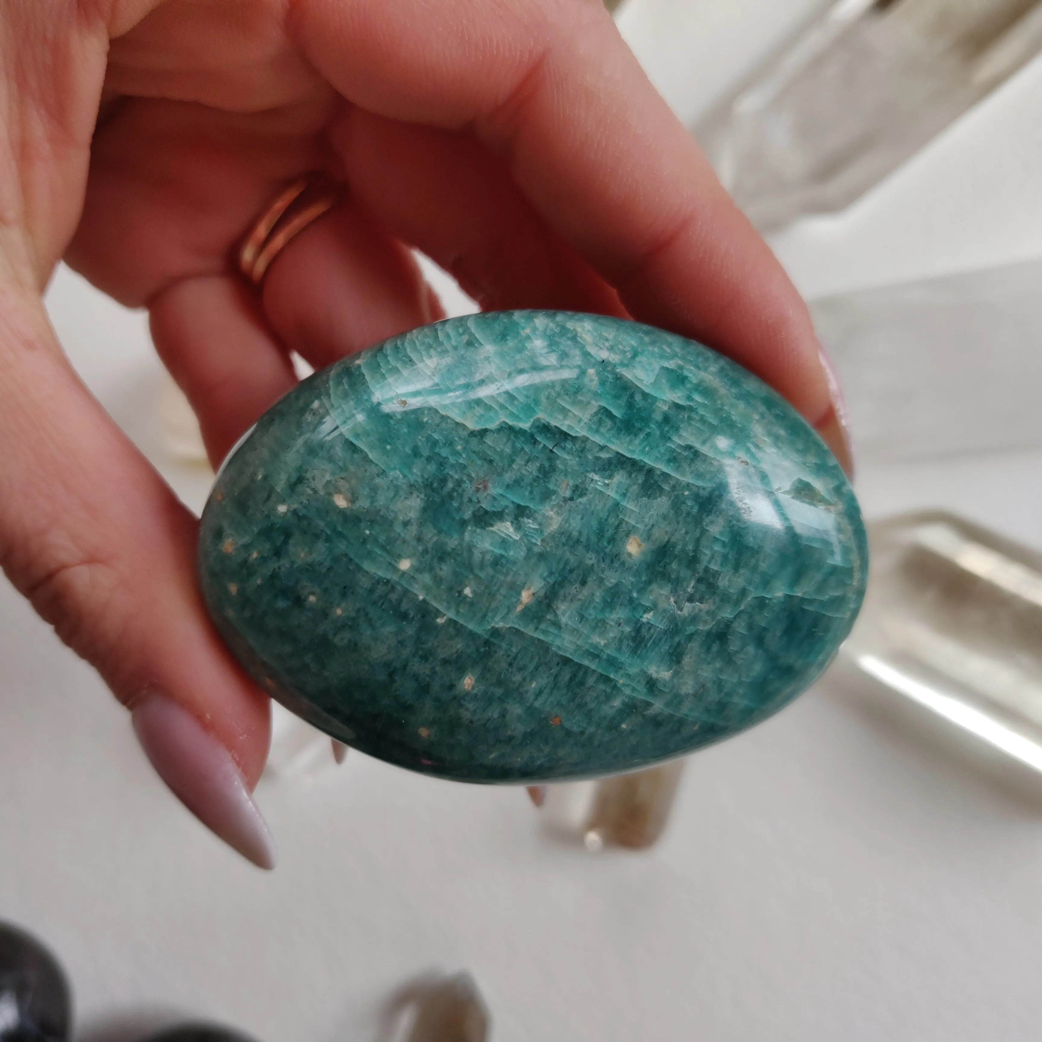 Amazonite Palm Stone (#4A)
