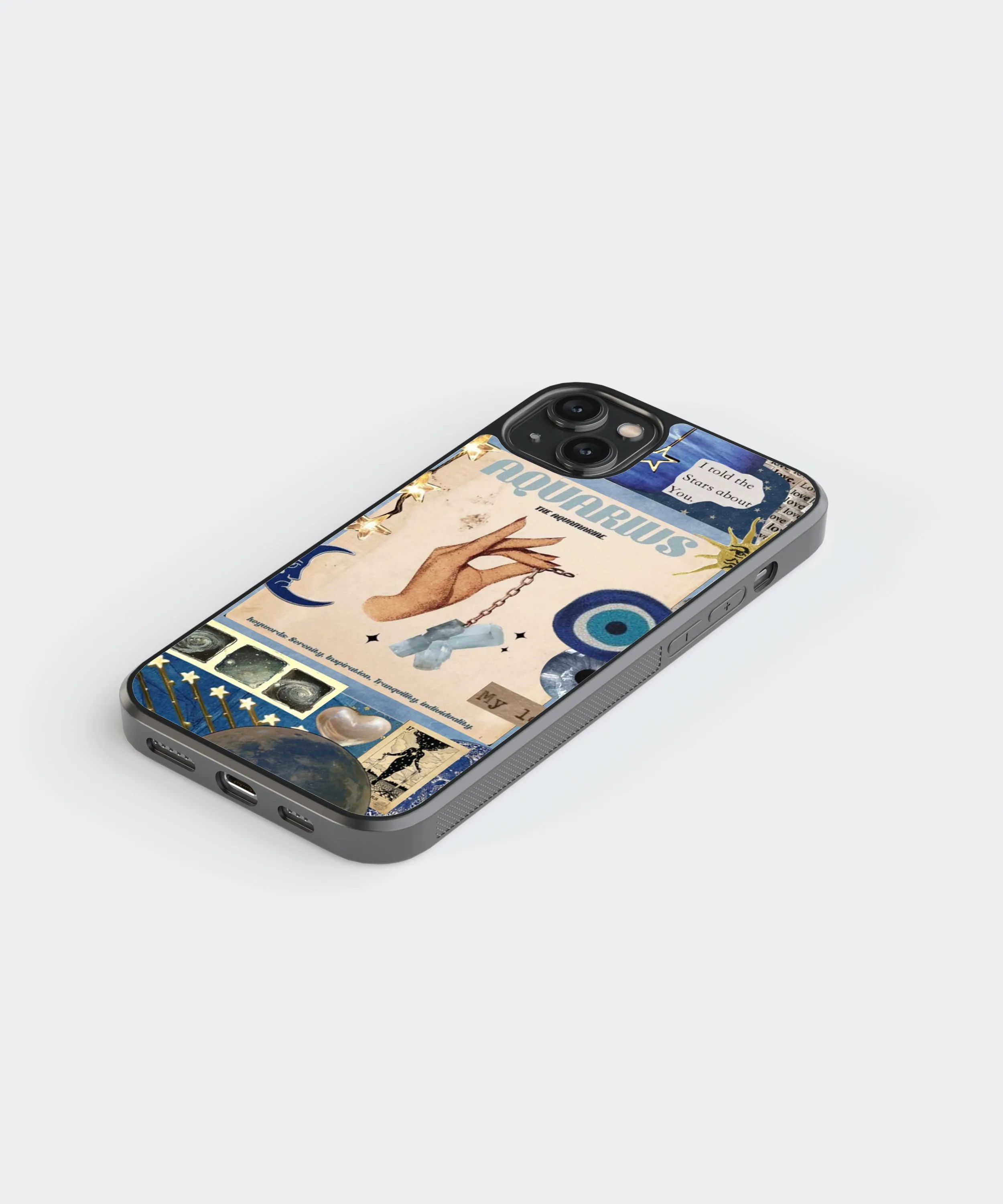 Aquarius Aesthetic Zodiac Sign Glass Phone Case Cover