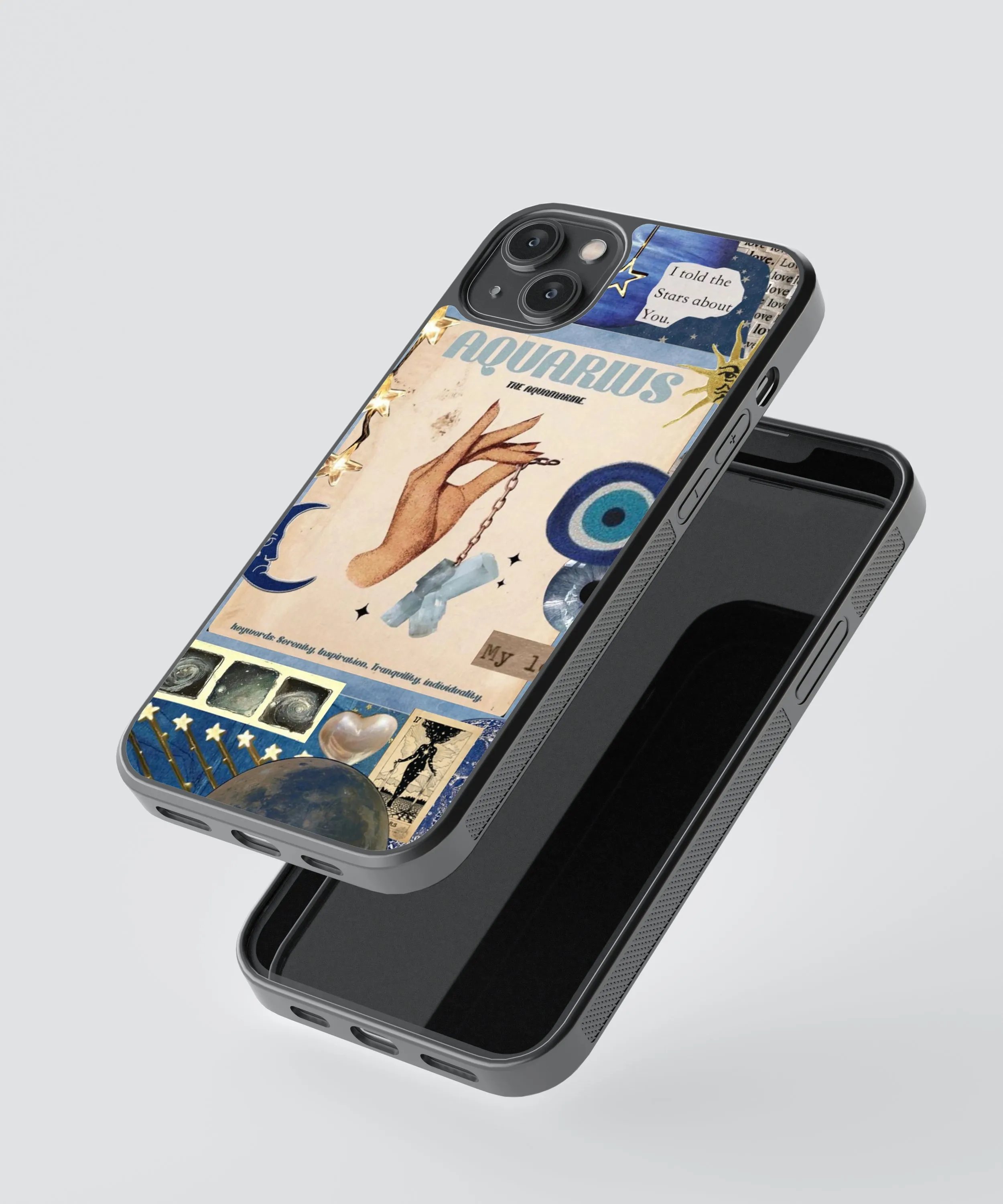 Aquarius Aesthetic Zodiac Sign Glass Phone Case Cover
