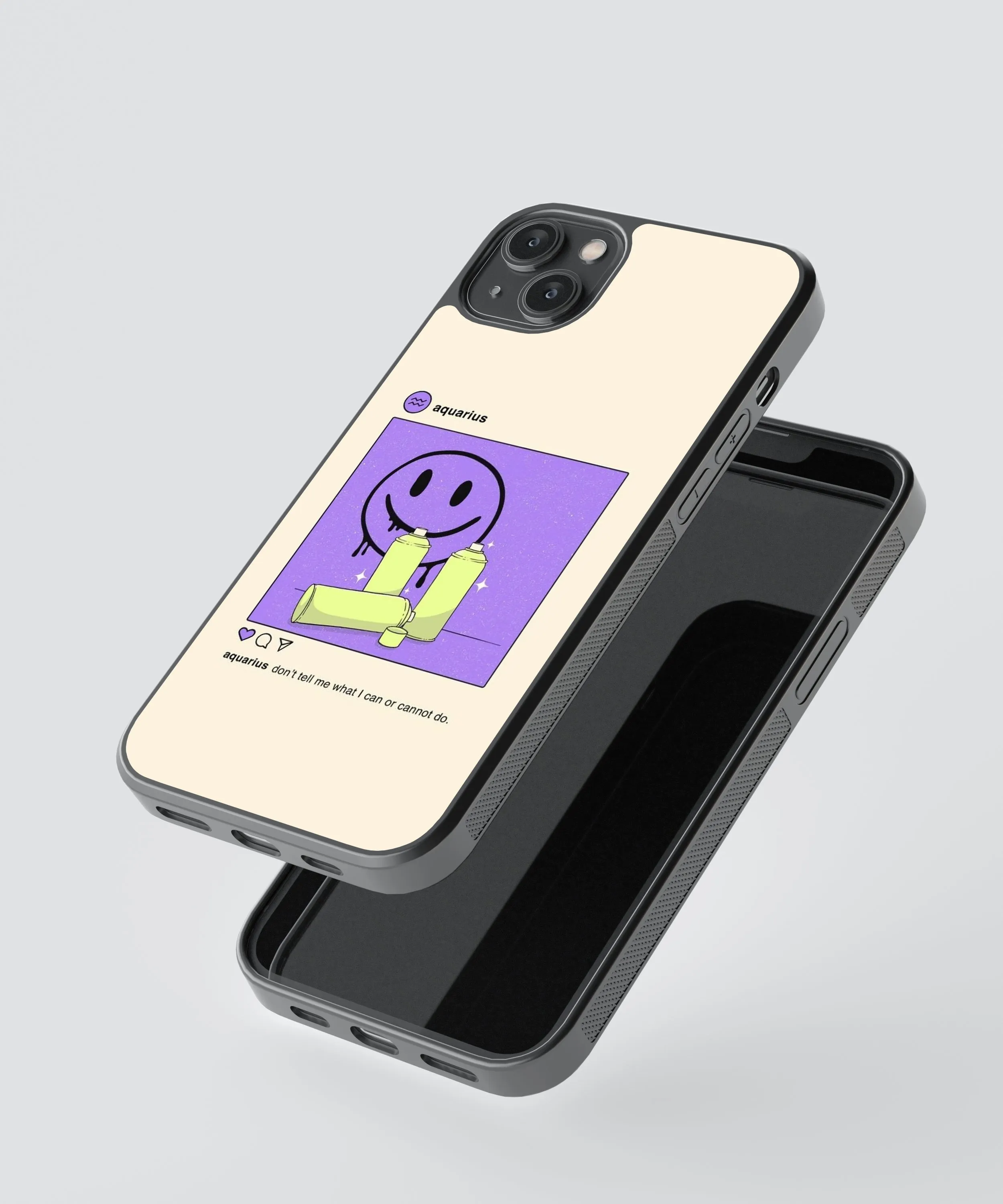 Aquarius Quirky Aesthetic Zodiac Sign Glass Phone Case Cover