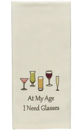 At My Age I Need Glasses Dishtowel - Set of 2 Park Designs