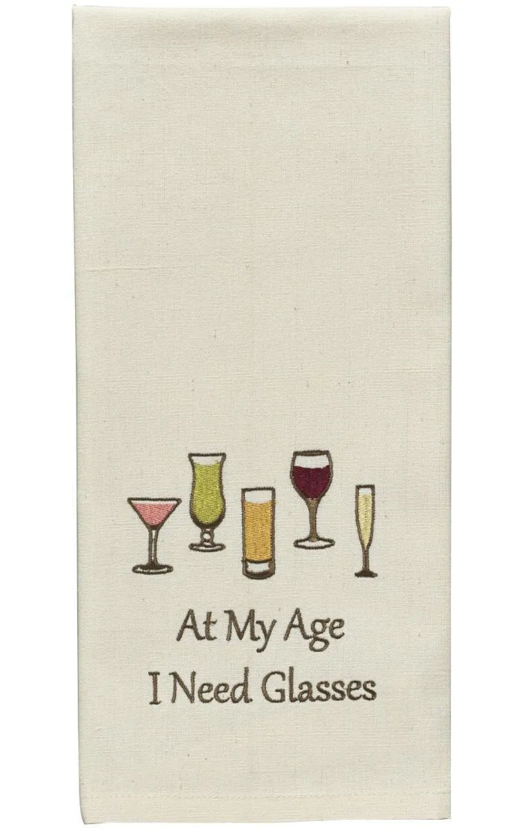 At My Age I Need Glasses Dishtowel - Set of 2 Park Designs