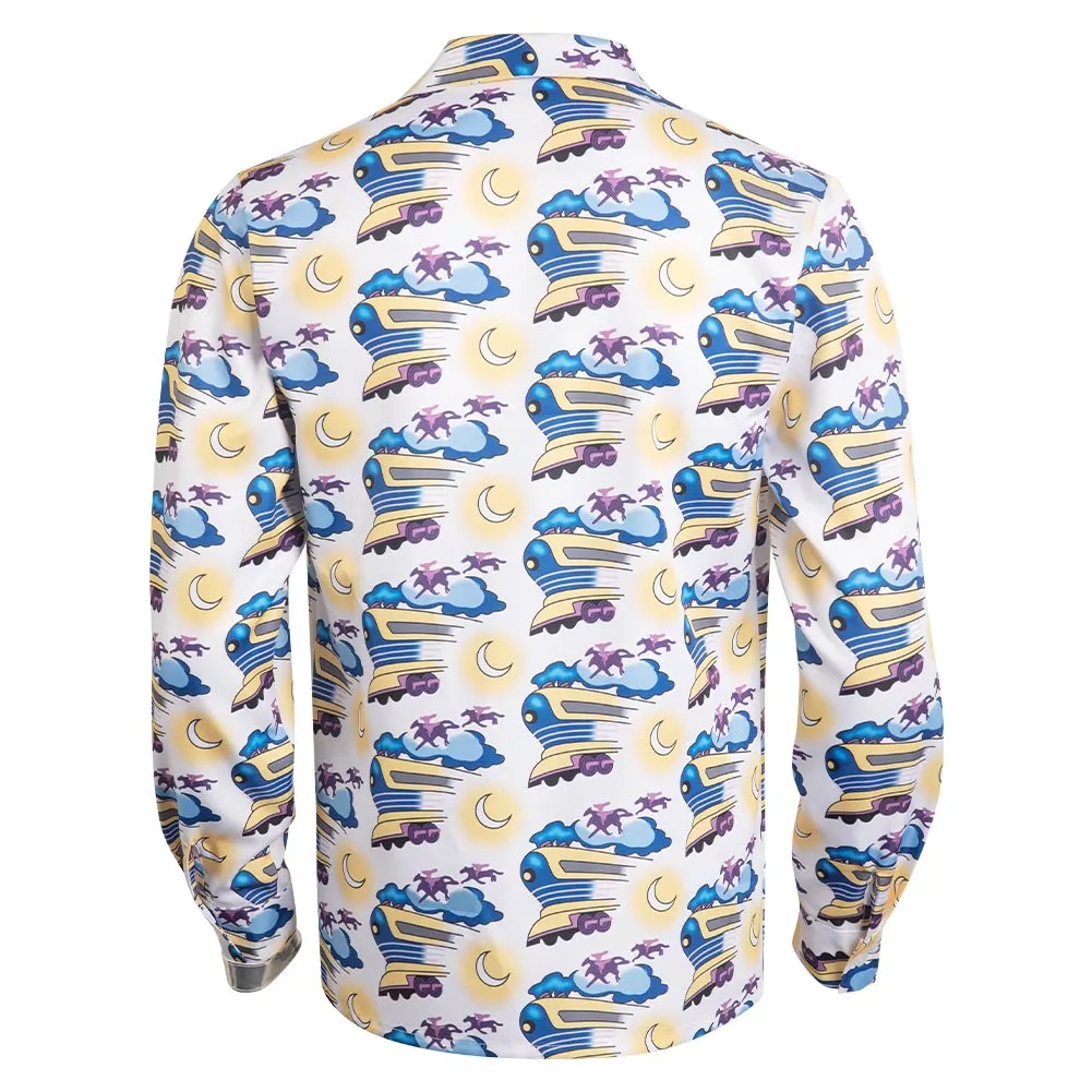 Back to the Future Doc Brown Adult Printed Shirt Party Carnival Halloween Cosplay Costume