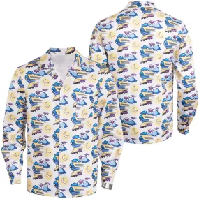 Back to the Future Doc Brown Adult Printed Shirt Party Carnival Halloween Cosplay Costume