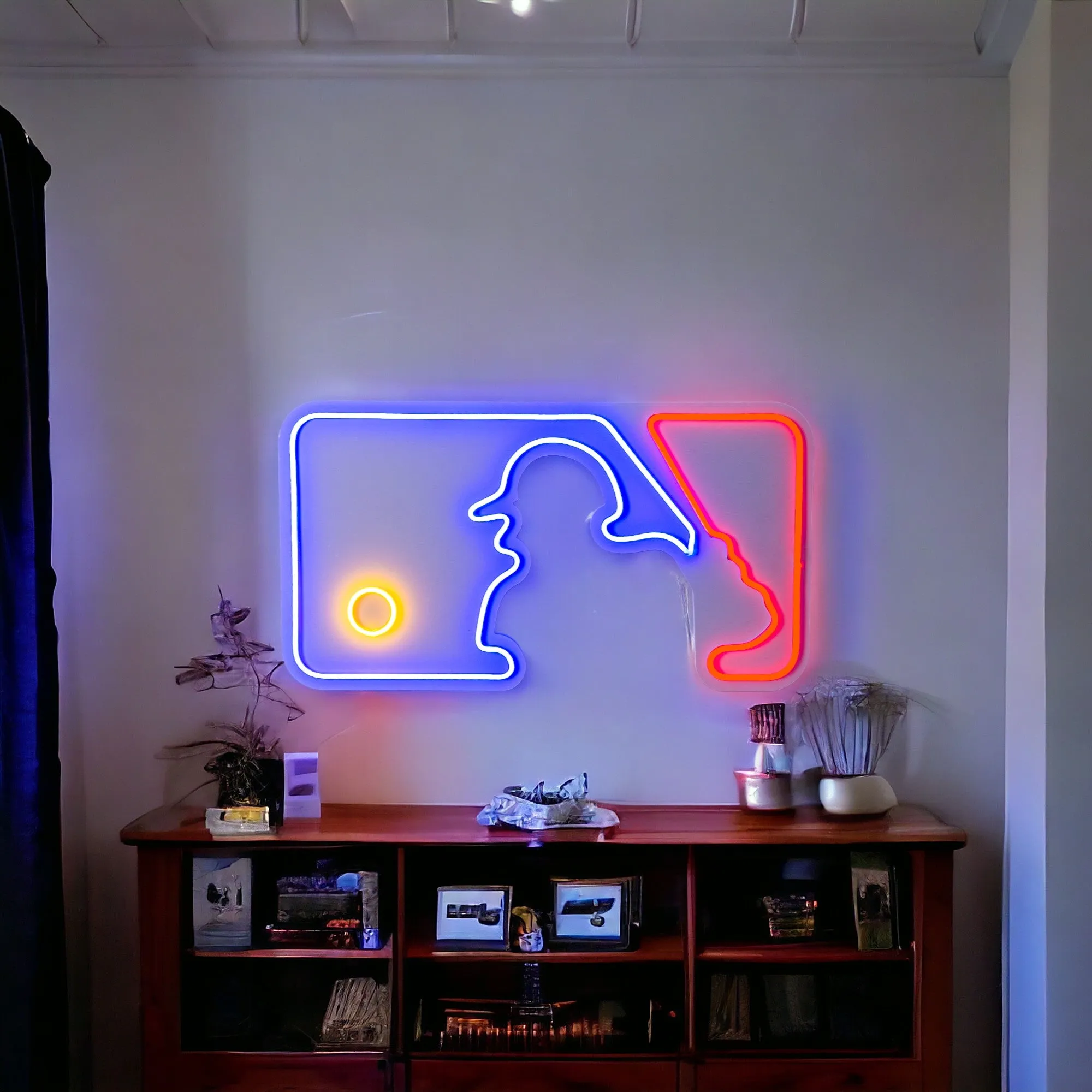 Baseball Pitcher Led Neon Wall Decor, MLB Baseball Sign