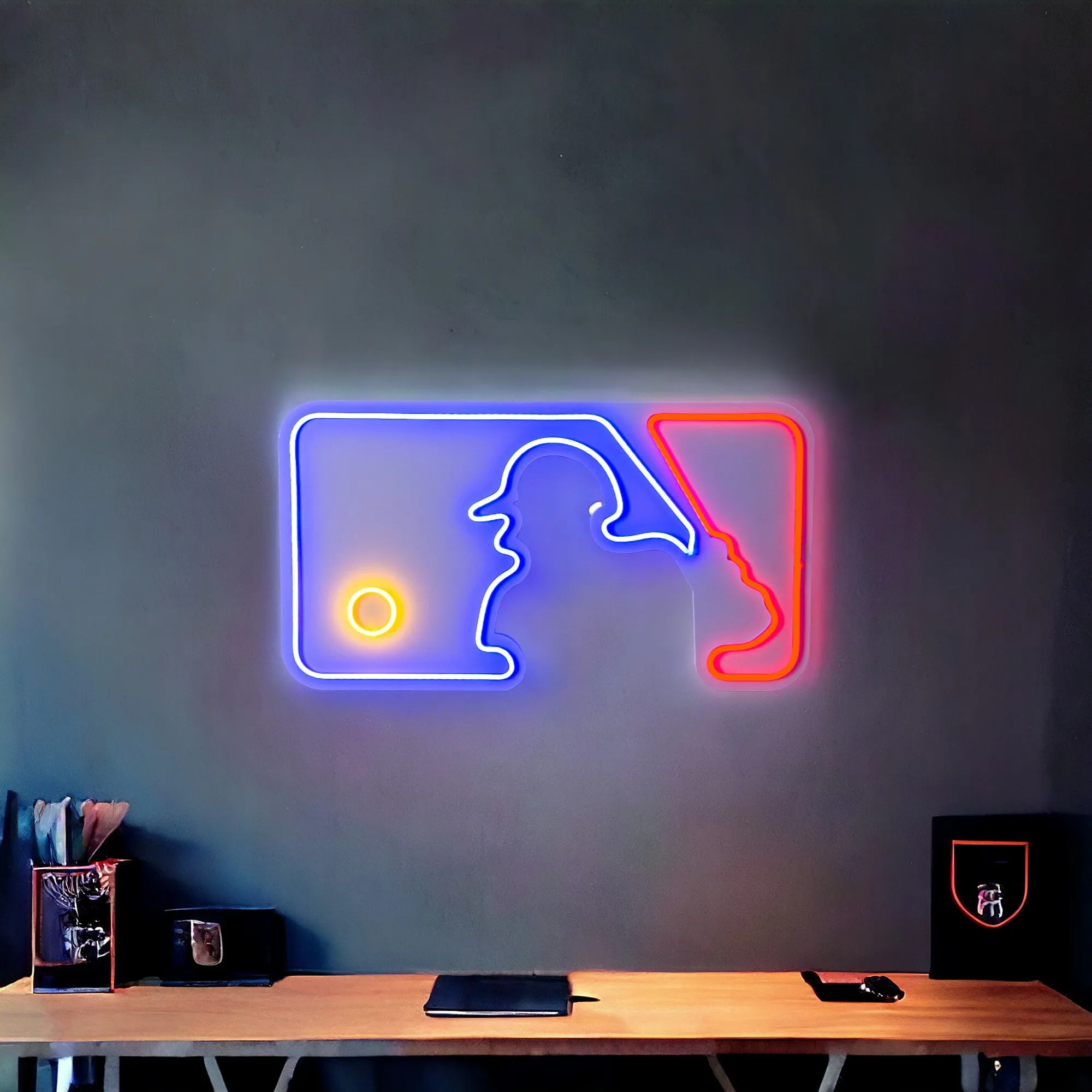 Baseball Pitcher Led Neon Wall Decor, MLB Baseball Sign
