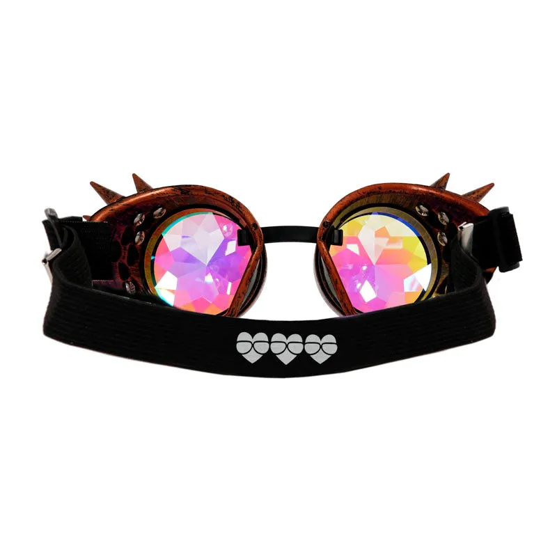 Bronze Steampunk Kaleidoscope Round Goggles