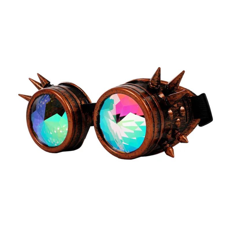 Bronze Steampunk Kaleidoscope Round Goggles