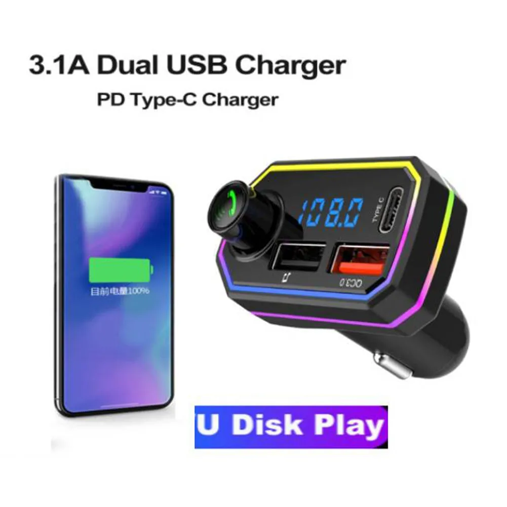 Bt06 Fm Radio Mp3 Player Bluetooth Hands-free Kit 2.1a Usb Car