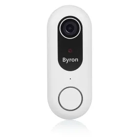 Byron Video Doorbell Smart White Wired 1080HD Resolution Battery Powered IP44