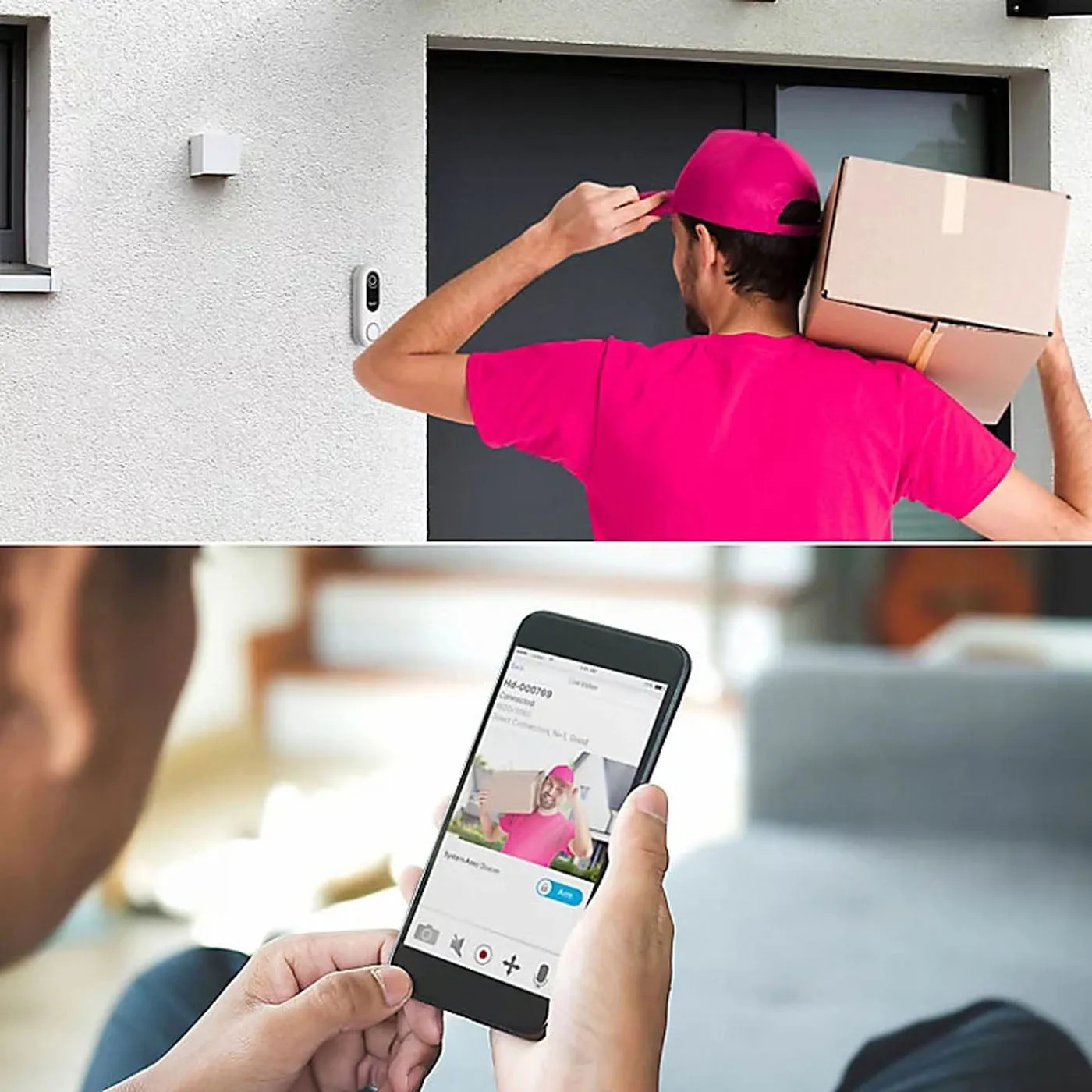 Byron Video Doorbell Smart White Wired 1080HD Resolution Battery Powered IP44