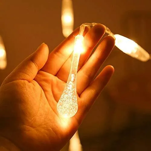 CITRA LED Curtain String Lights 8 Modes Lights for Home,Office, Diwali, Eid & Christmas Decoration (100 led Water Drop, Warm White)