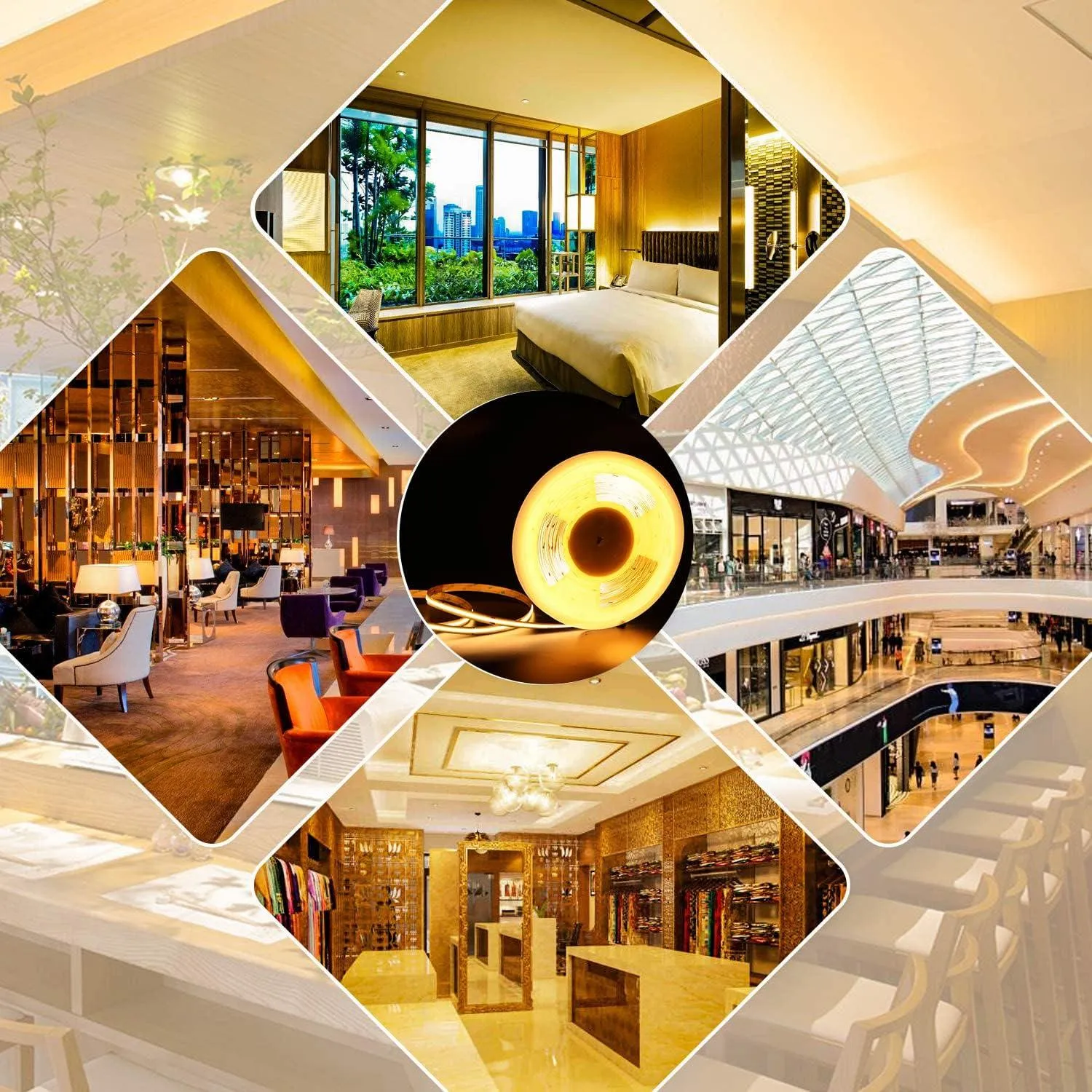 COB LED Strip Lights, 65.6ft/20m 3000K Led Lights Strip, DC48V, CRI90 