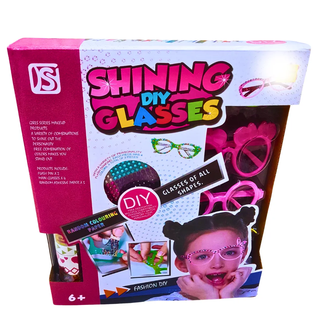 DIY Shining Glasses Decoration Kit for Kids – Customizable Fashion Glasses Set with Stickers & Gems | Ages 6 