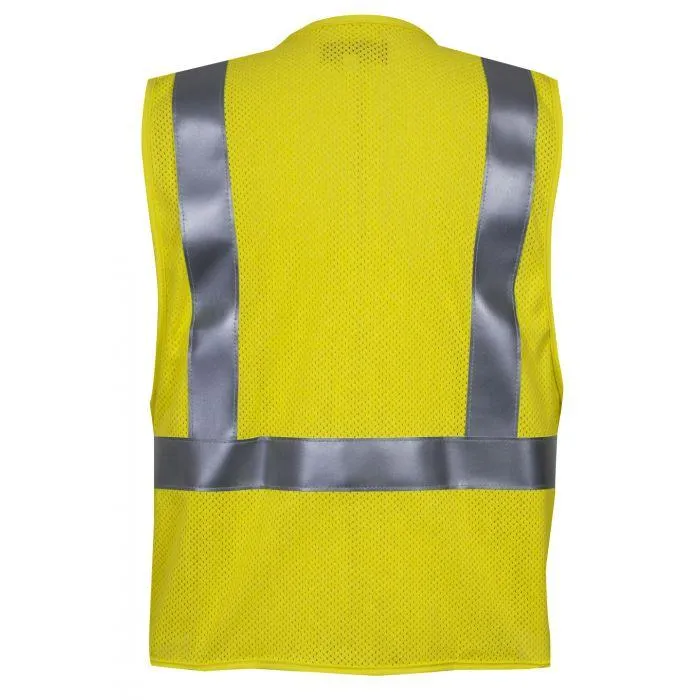 DRIFIRE Hi Vis Safety Vest - FR & Arc Flash Resistant, Silver FR Solid Reflective Trim, 4 Pockets, Type R Class 2