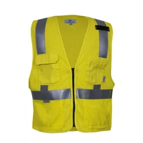 DRIFIRE Hi Vis Safety Vest - FR & Arc Flash Resistant, Silver FR Solid Reflective Trim, 4 Pockets, Type R Class 2
